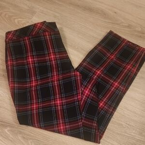 J. Jill Women's Red and Black Plaid Trousers